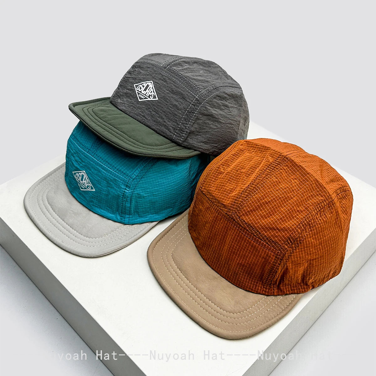 Versatile Quick-Dry Plaid Solid Color Block Baseball Hats
