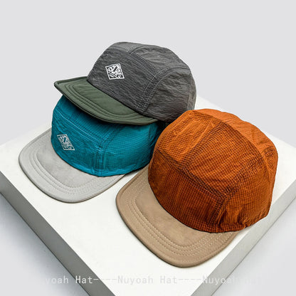 Versatile Quick-Dry Plaid Solid Color Block Baseball Hats
