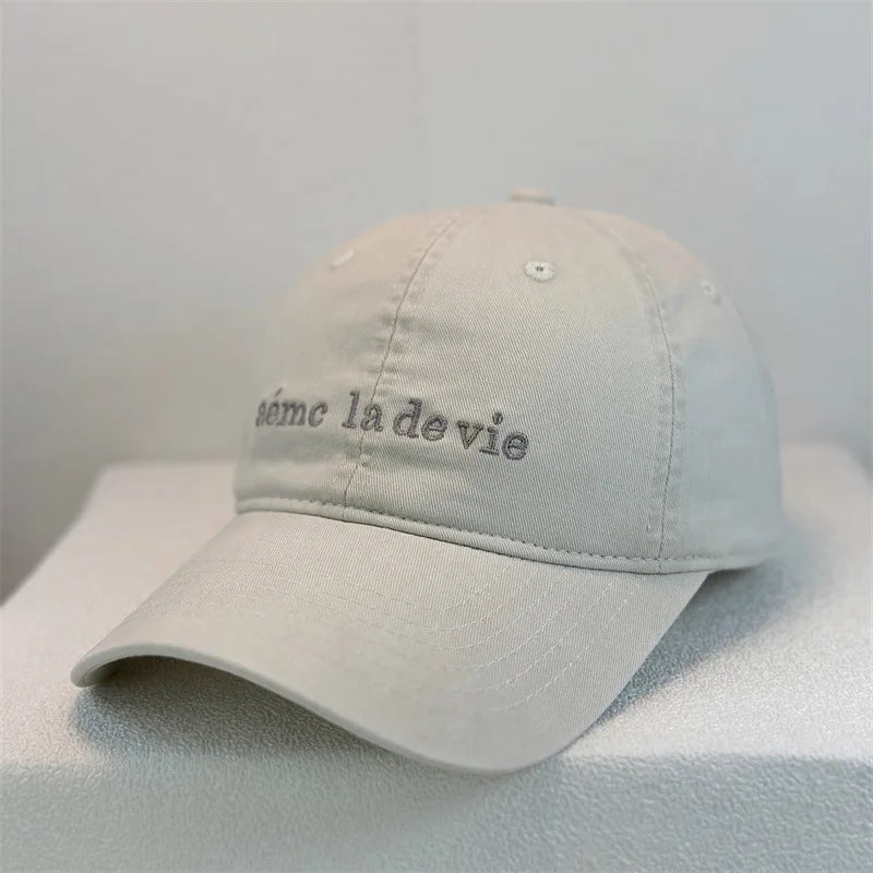 Korean Minimalist Letter Embroidery Soft Crown Baseball Cap