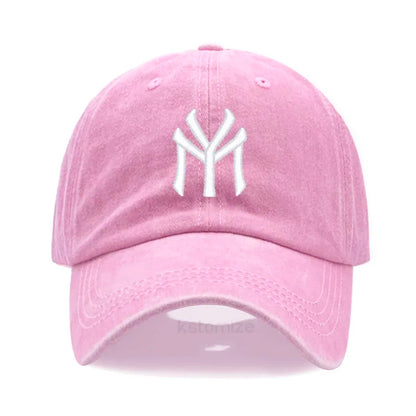 Letter MY Embroidery Baseball Cap Women Men Adjustable