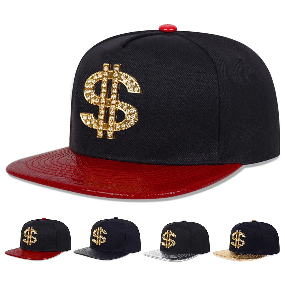 Unisex Diamond USD Letter Label Baseball Hats Spring Autumn