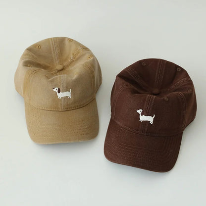 Dachshund Embroidery Baseball Hat Sunscreen Fashion Outdoor Hat Suitable for Men and Women