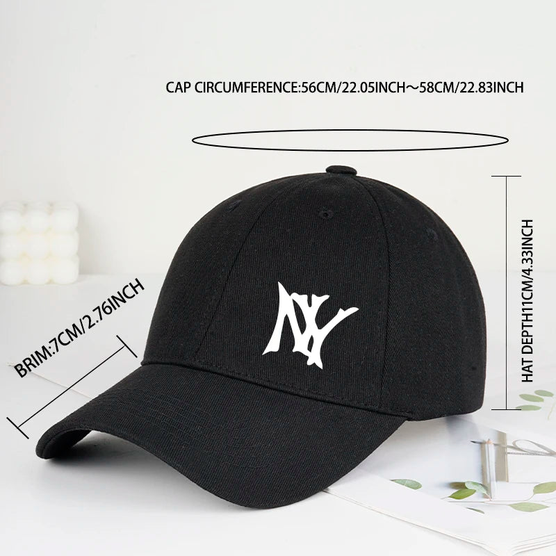 NY Letter Print Soft-Peak Baseball Cap