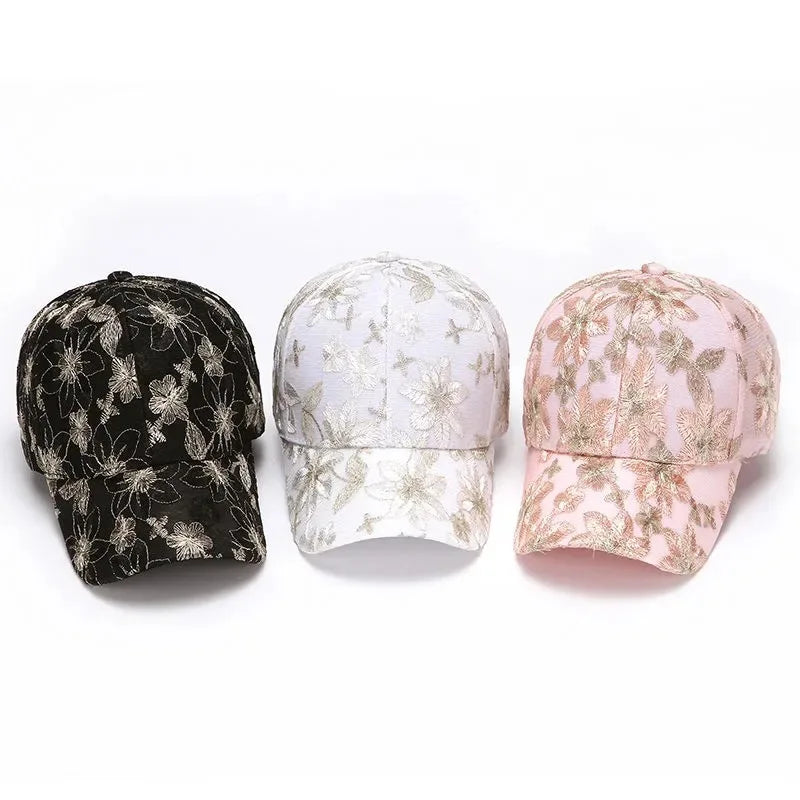 Summer Breathable Lace Floral Baseball Cap
