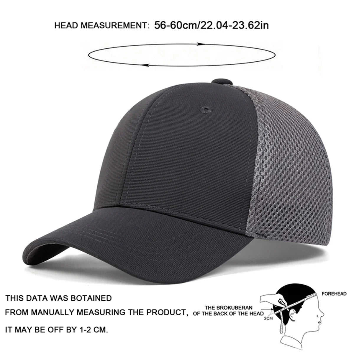 Unisex Solid Color Breathable Baseball Net Caps Spring Summer