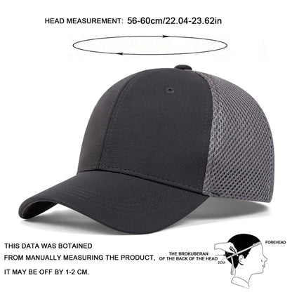 Unisex Solid Color Breathable Baseball Net Caps Spring Summer