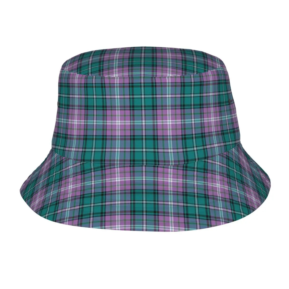 Purple Scottish Tartan Plaid Bucket Hat Panama Hat