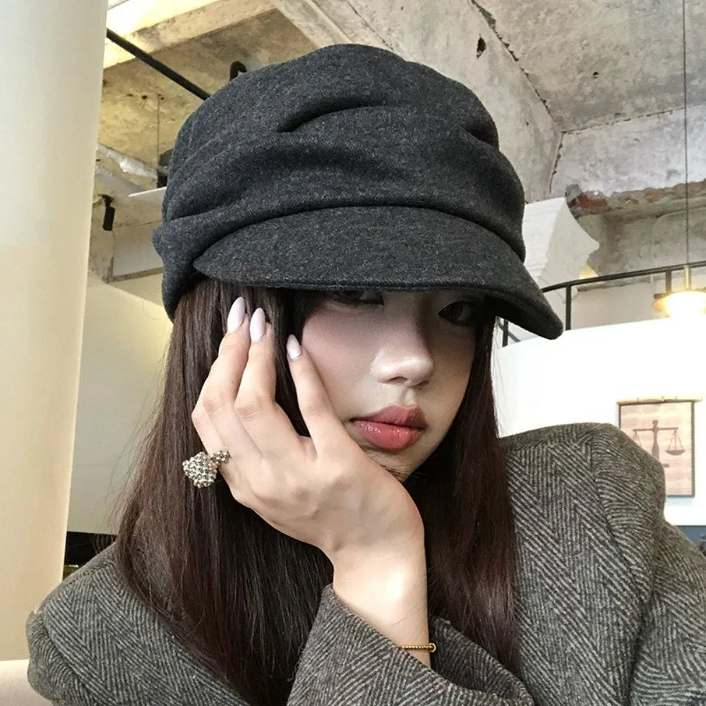 Fashion Warm Winter Berets Hat Retro Solid Color French Artist Hat