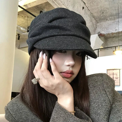 Fashion Warm Winter Berets Hat Retro Solid Color French Artist Hat
