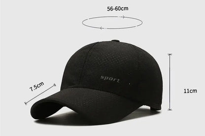 Edging Quick Drying Hat Casual Versatile Trendy Baseball Cap Fashion Outdoor Sports Breathable Black Cap