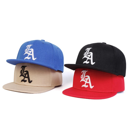 Children Gothic Letter LA Embroidery Snapback Caps Hip-hop Hats Spring and Summer Outdoor