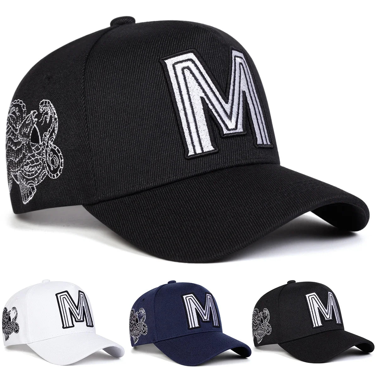 Unisex M Letter Embroidery Baseball Caps Spring and Autumn