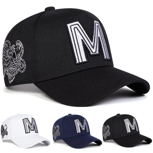 Unisex M Letter Embroidery Baseball Caps Spring and Autumn