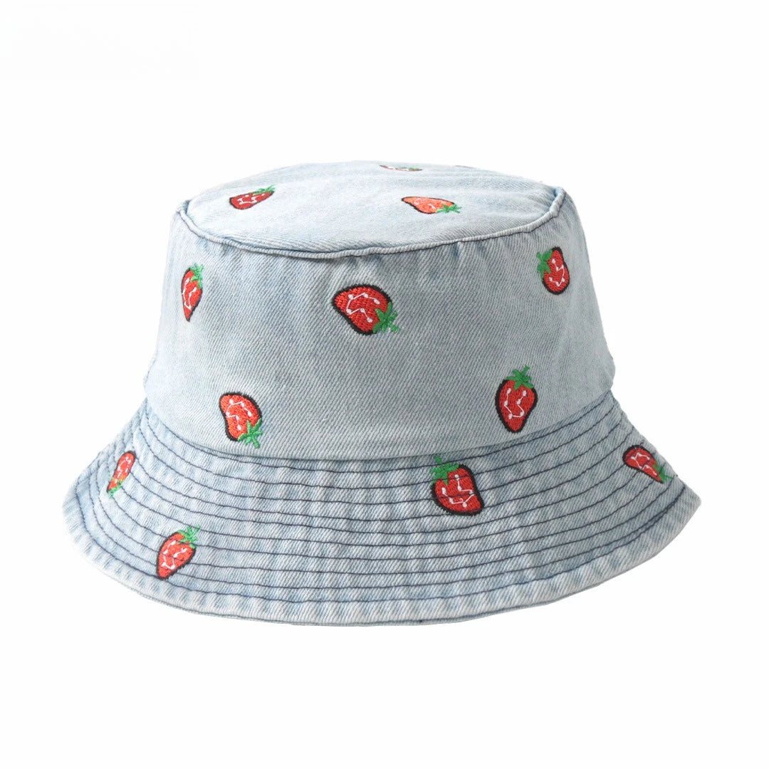 Popular Little Daisy Embroidered Cotton Summer Jeans Bucket Hat