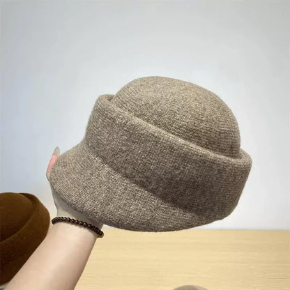 New Ladies Keep Warm Fedoras Hat Winter Knitted Equestrian Hat For Women's British