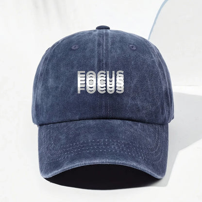 Classic Unisex Baseball Cap with "Focus" Print for Daily Leisure
