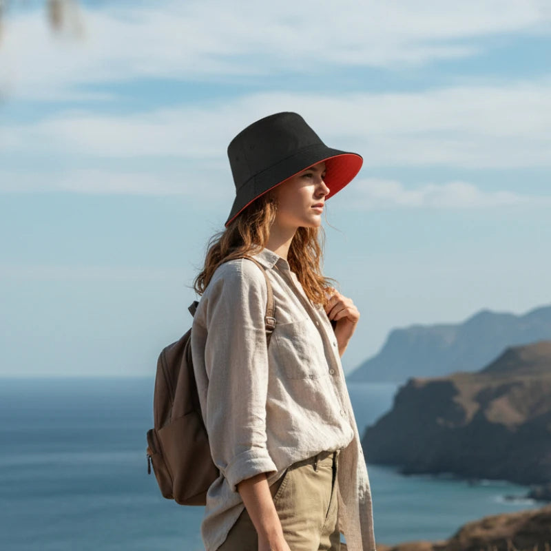 Double Sided Bucket Hat Sun Hat for Men Women