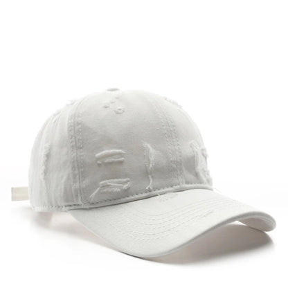 Vintage Distressed Baseball Cap, Casual Adjustable Cotton Hat