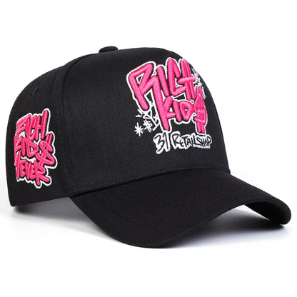 Unisex Rich Kios Letter Embroidery Baseball Caps Spring and Autumn