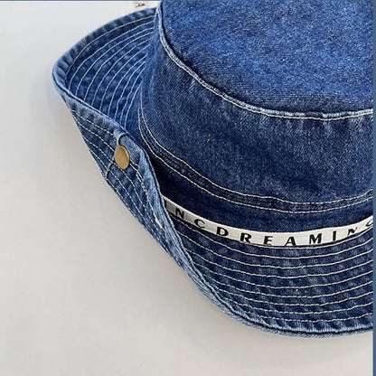 Sweet Big Brimmed Denim Bucket Hat