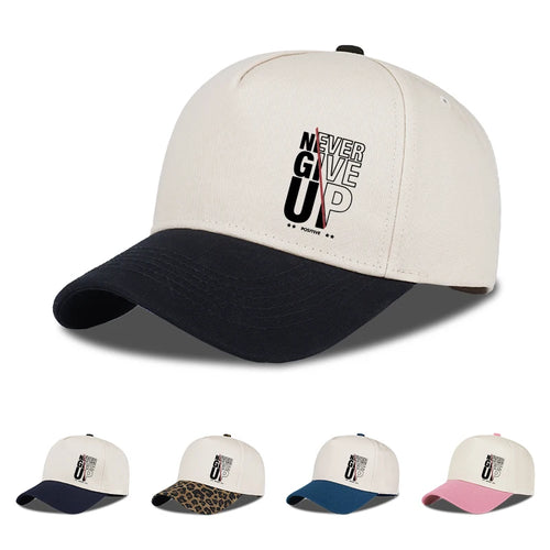 "Never Give Up" Print Two Tone Baseball Cap