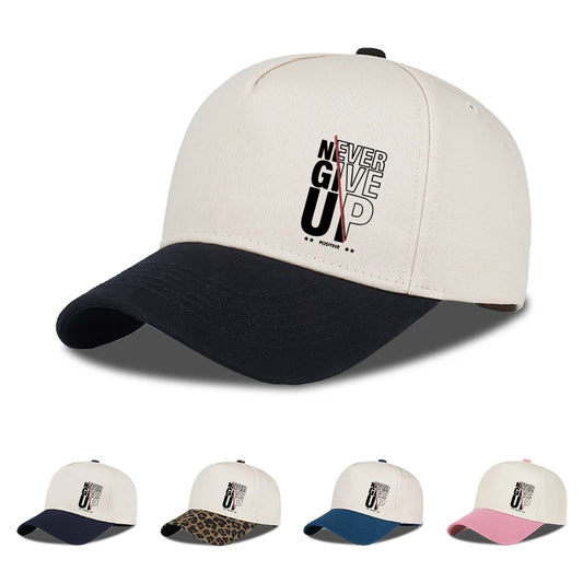 "Never Give Up" Print Two Tone Baseball Cap