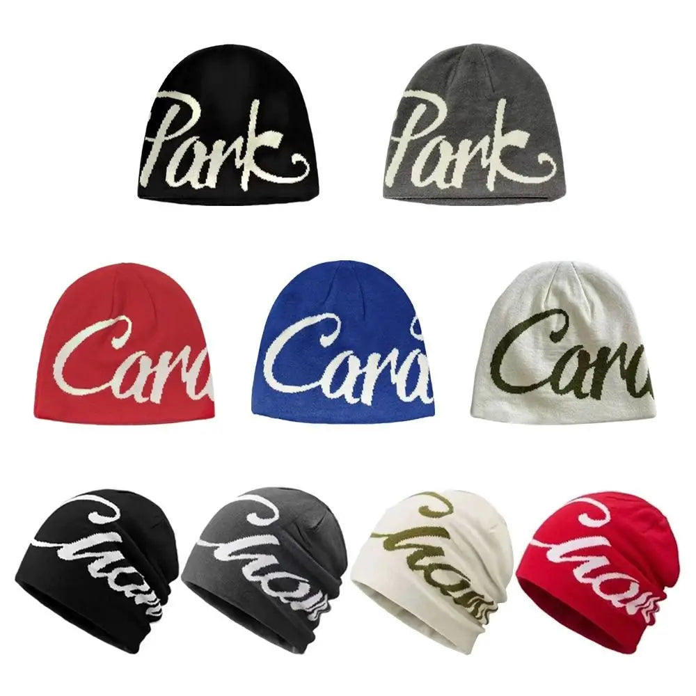 Fashion Letter Knitting Cap Hat Fiber Y2k Jacquard Knitted Hat