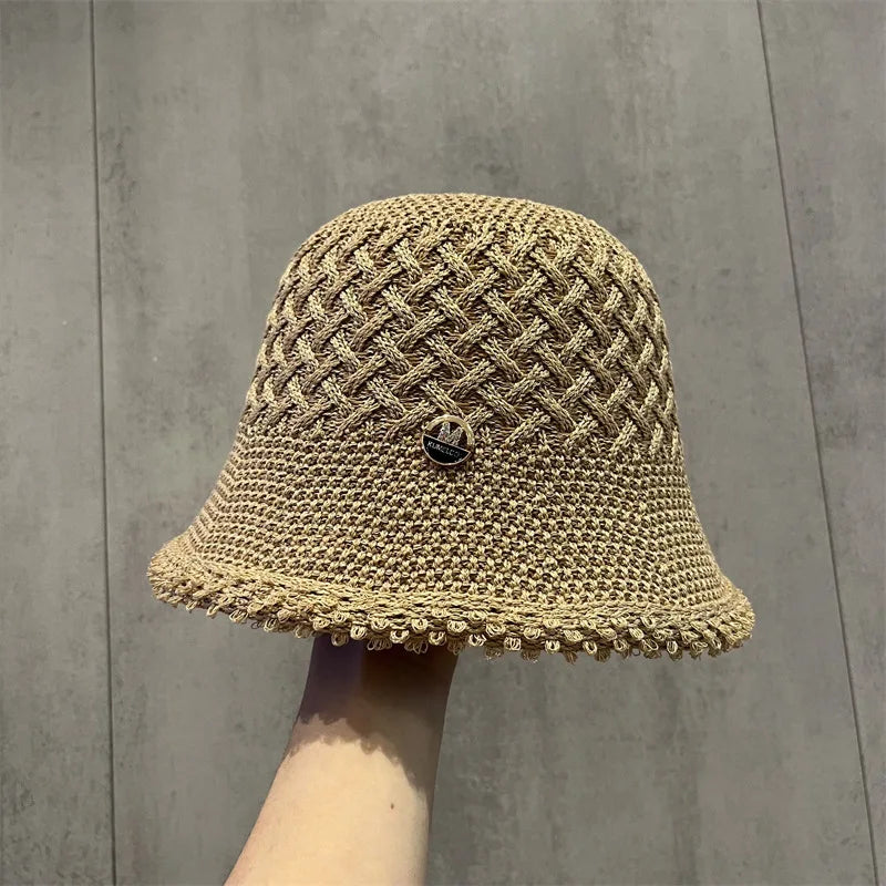 Japanese Minimalist Fisherman Hat Women's New Hollow Basin Hat