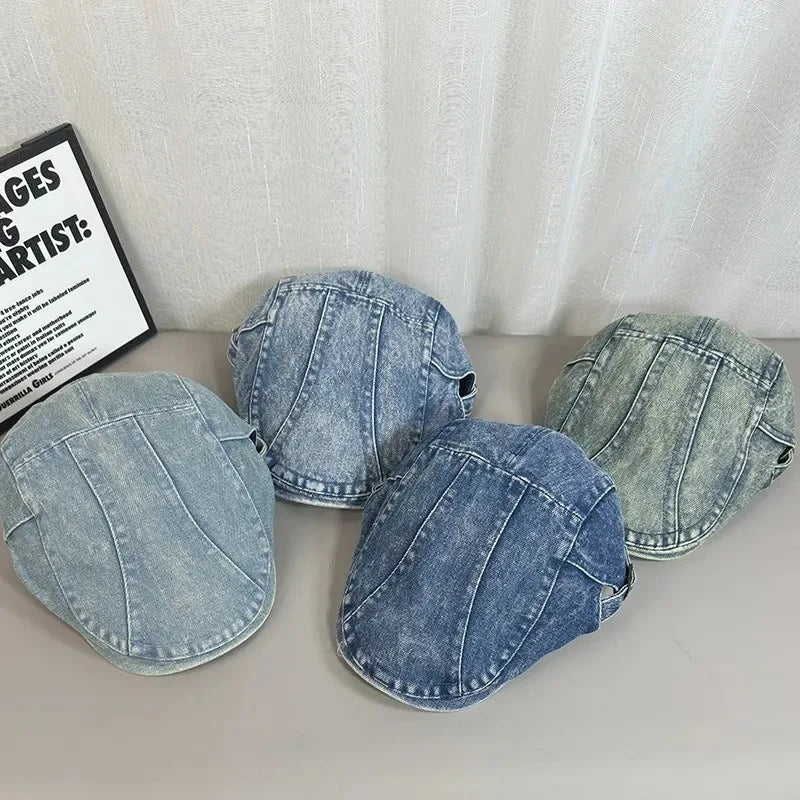 Unisex Plaid Vintage Beret Hats For Men Women British Painters Beret Cap