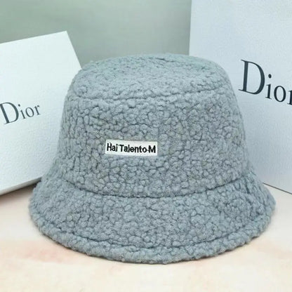 Lambswool Unisex Bucket Hats For Women Men Winter