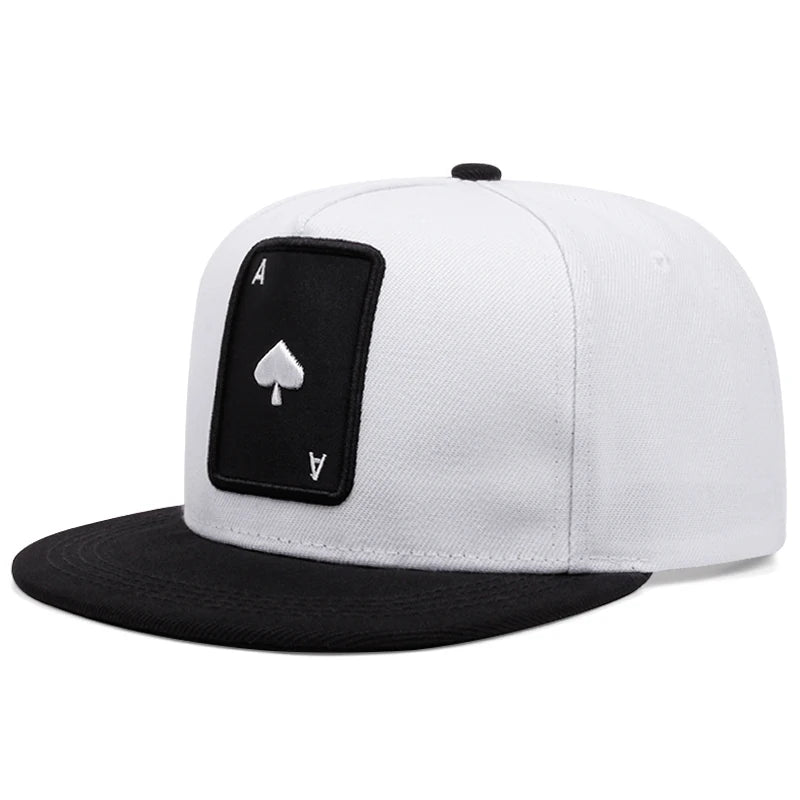 Trendy Flat Edge Hat Poker A Hip Hop Hat Outdoor Cycling Skateboarding Hat Sports