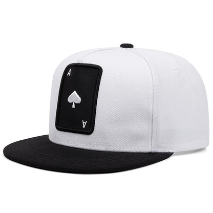 Trendy Flat Edge Hat Poker A Hip Hop Hat Outdoor Cycling Skateboarding Hat Sports