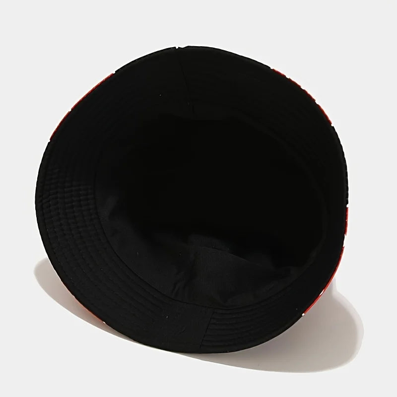 Japanese Anime Cartoon Red Cloud Embroidery Bucket Hat Cotton for Women Men Summer Hat