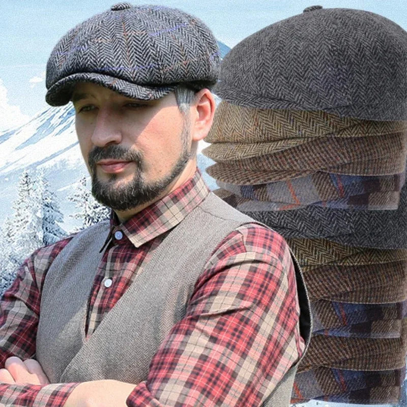 New Classic Hat For Men Caps Vintage Retro Tweed Peaky Blinders Beret Hat