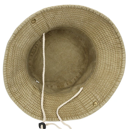 Dad Summer Outdoor Fishing Sun Cap Women Beach Wide Bucket Hat Male Camping