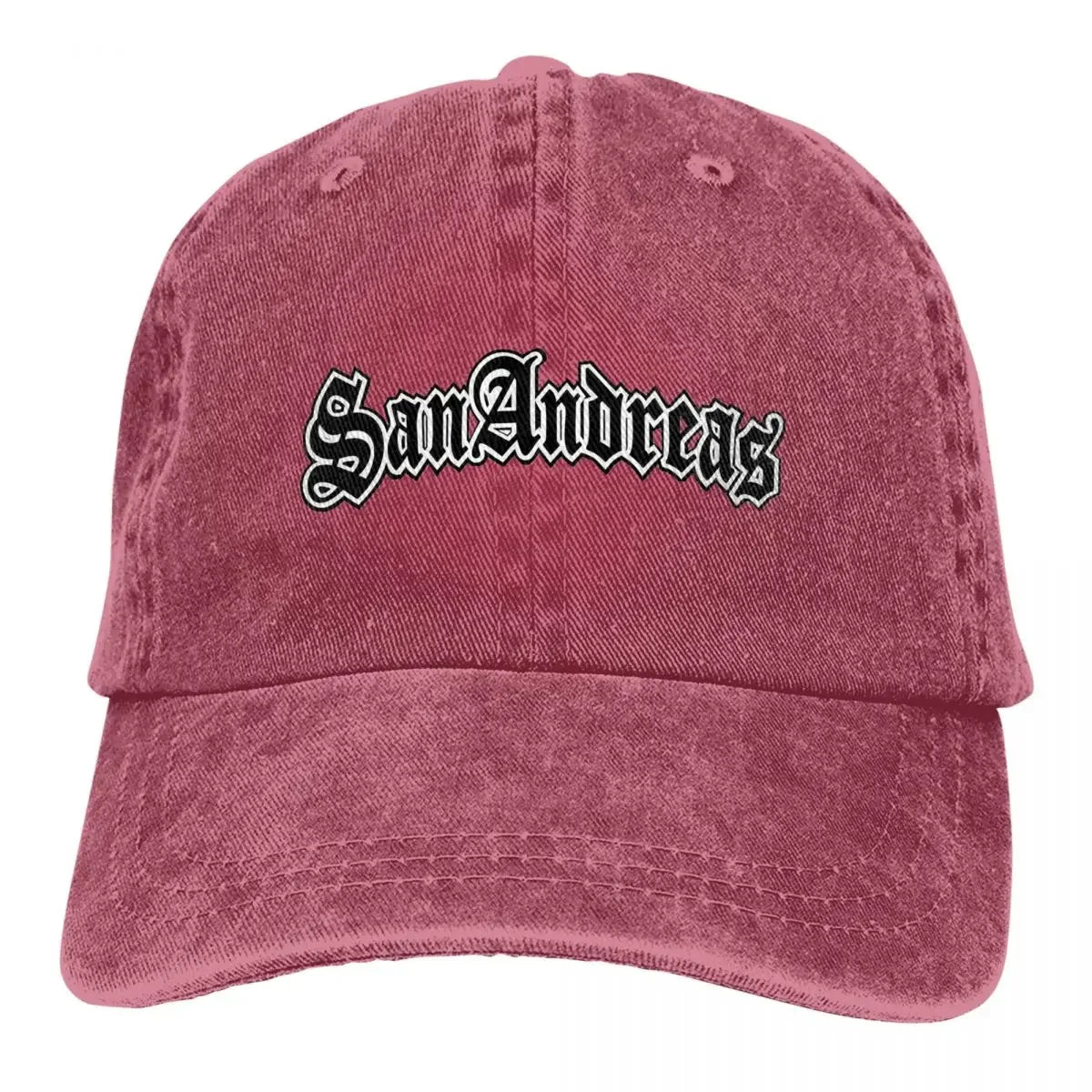 Classic San Andreas Logo Baseball Cap Unisex Style Distressed Denim Sun Cap Outdoor