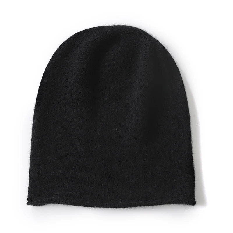 New Winter Cashmere Knitted Unisex Warm Hat High Quality Solid Leisure Sleeve Hat
