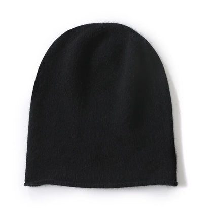 New Winter Cashmere Knitted Unisex Warm Hat High Quality Solid Leisure Sleeve Hat