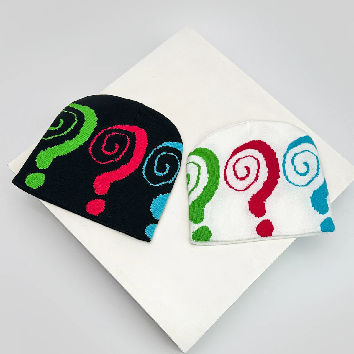 New Unisex Colorful Question Mark Love Lucky Grass Knitted Hats