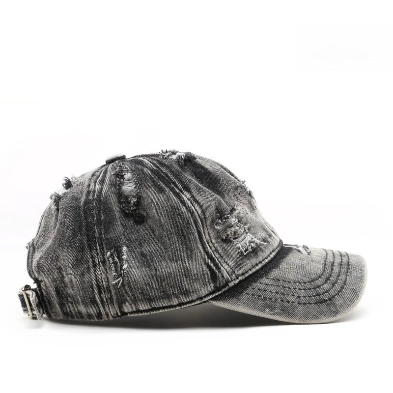 Y2K Style Cowboy Hole Washed Baseball Caps