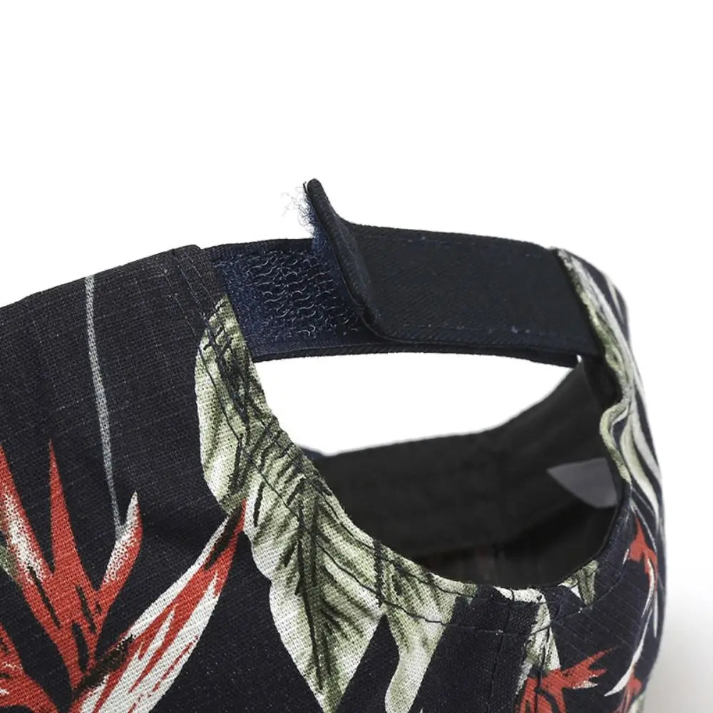 New Flower Print Sunscreen Hat Adjustable