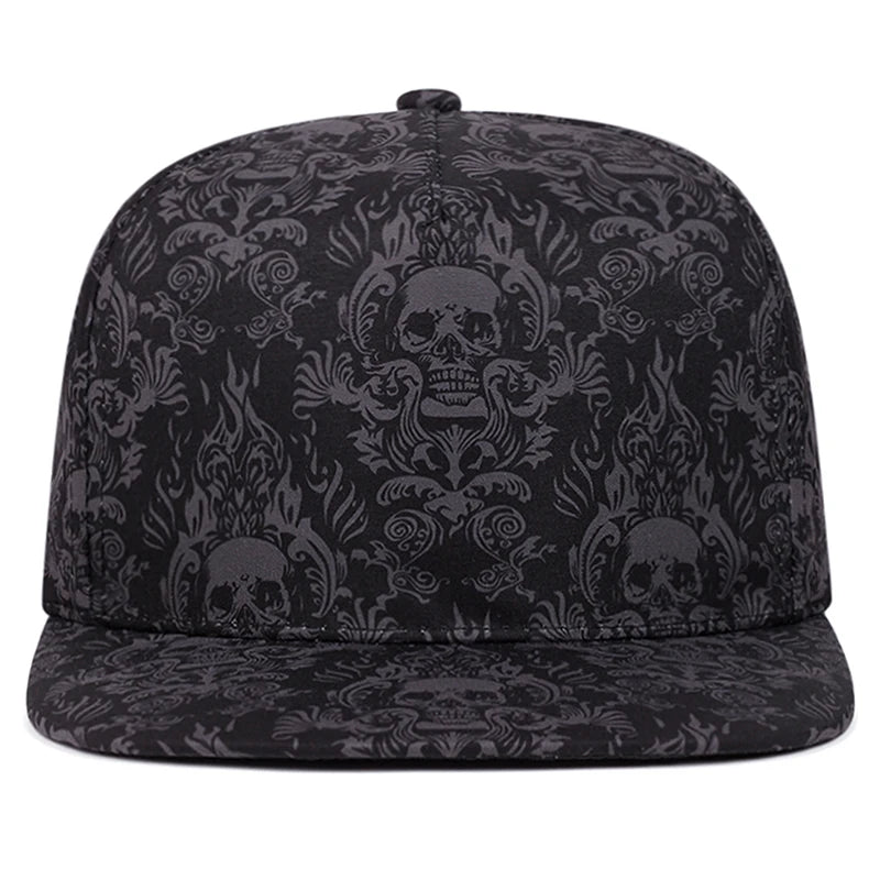 Baseball Hat Full Skull Print Street Hip Hop Hat Outdoor Daily Decoration Hat