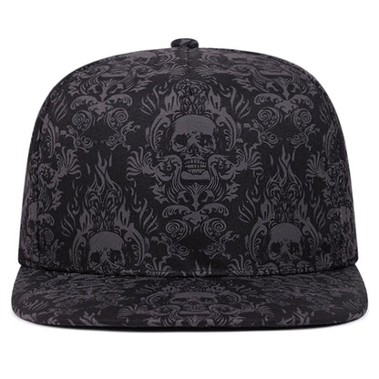 Baseball Hat Full Skull Print Street Hip Hop Hat Outdoor Daily Decoration Hat