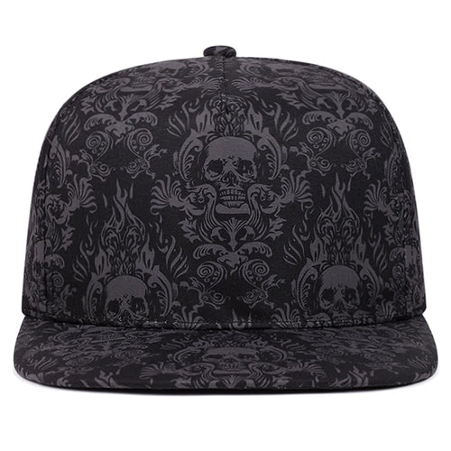 Baseball Hat Full Skull Print Street Hip Hop Hat Outdoor Daily Decoration Hat