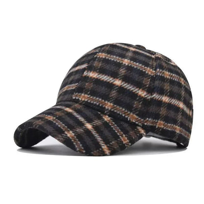 Adjustable Casual Versatile Houndstooth Unisex Plaid Baseball Cap