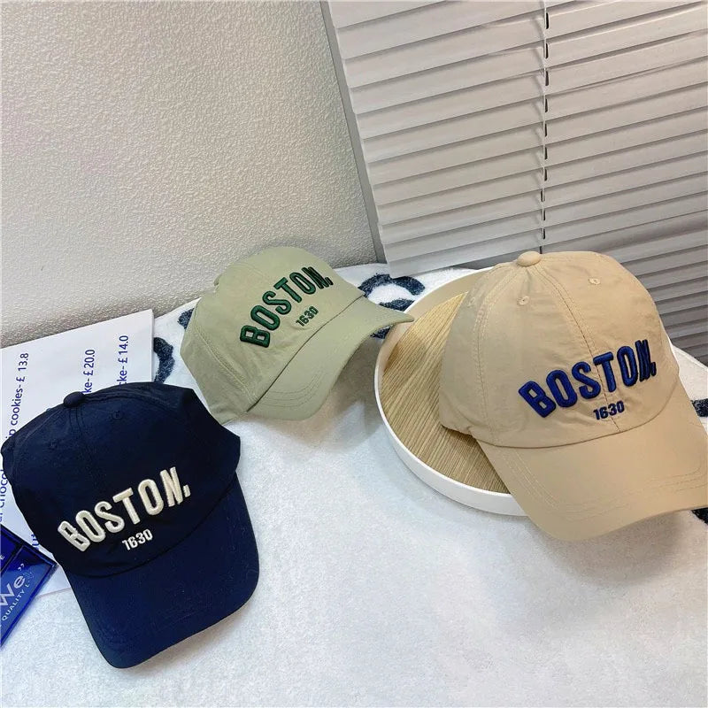 Quick Drying Children Baseball Cap Summer Sun Hat Adjustable Letter Embroidered Hat For Boys Girls
