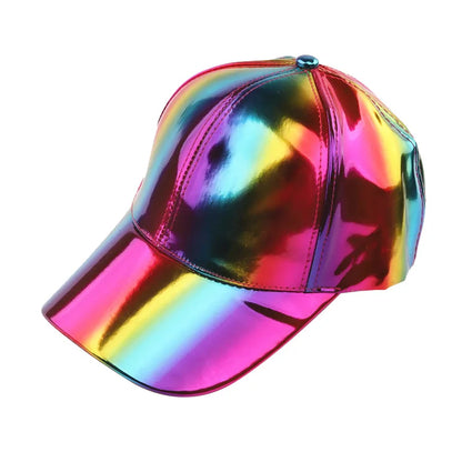 Unisex PU Rainbow Color Changing Baseball Hat