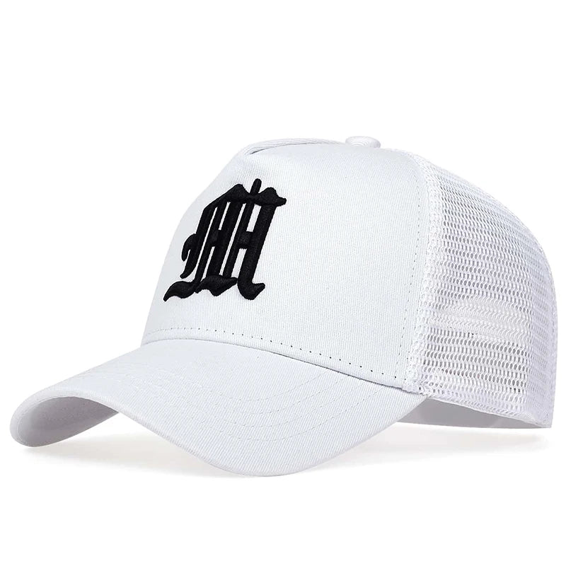 Unisex Gothic Letter Embroidery Baseball Net Caps