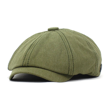 Men's Octagonal Newsboy Hat Cotton Cap French Street Style