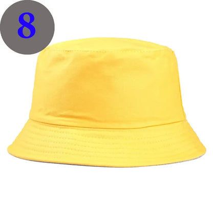 Unisexe Reversible Bucket Hats Man Women Cotton Fisherman Cap Girl Boy